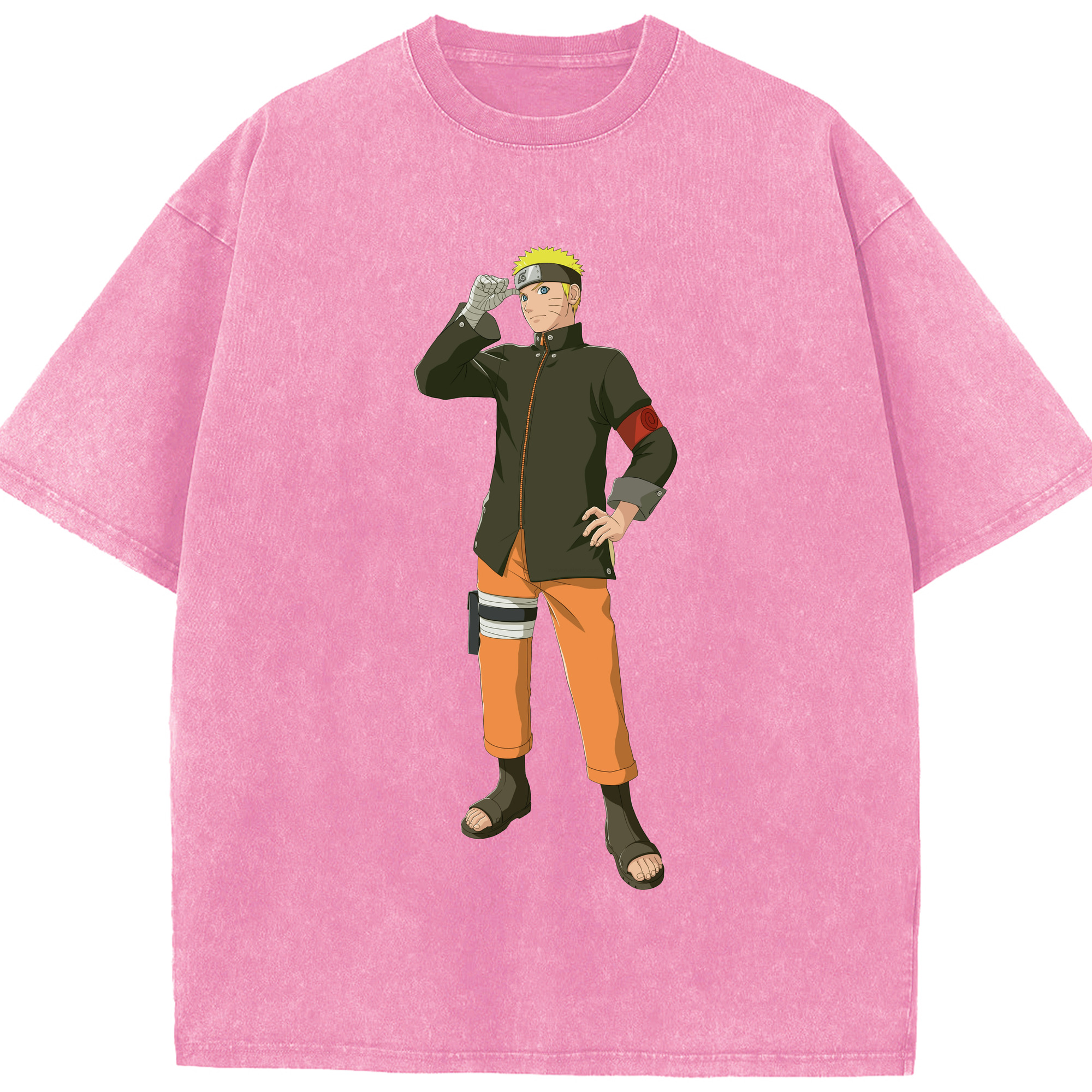 （画像用） NARUTO -ナルト- うずまき ナルト Uzumaki Naruto 綿100% ヴィンテージ風 半袖Tシャツ（フロントプリント）